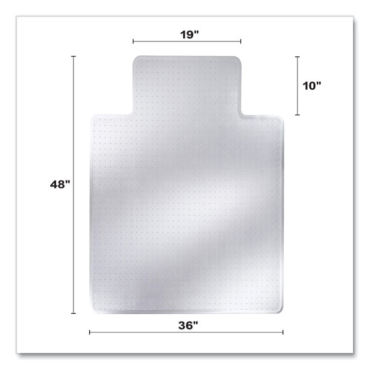 DuraMat Moderate Use Chair Mat for Low Pile Carpeting, Lipped, 45 x 53, Clear, 25/Pallet