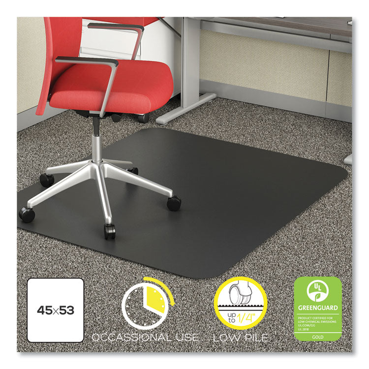 EconoMat Carpet Chair Mat, Rectangular, 45 x 53, Black
