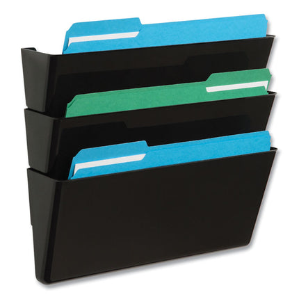EZ Link Stackable DocuPocket, 3 Sections, Legal Size, 16.25 x 4 x 19, Black