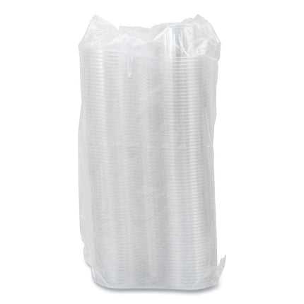 SafeSeal Tamper-Resistant, Tamper Evident Bowls, Flat Lid, 8 oz, 4.6 x 8.84 x 2.49, Clear, Plastic, 272/Carton