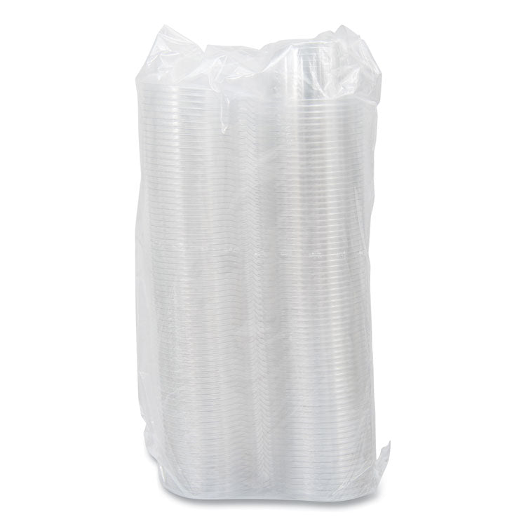 SafeSeal Tamper-Resistant, Tamper Evident Bowls, Flat Lid, 8 oz, 4.6 x 8.84 x 2.49, Clear, Plastic, 272/Carton