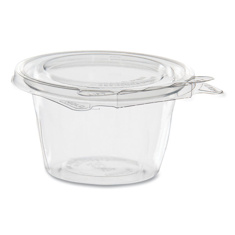 SafeSeal Tamper-Resistant, Tamper Evident Bowls, Flat Lid, 8 oz, 4.6 x 8.84 x 2.49, Clear, Plastic, 272/Carton