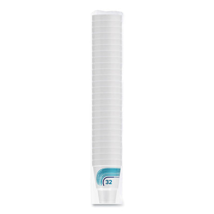 Breeze Hot/Cold Insulated Foam Drinking Cups, Squat Pedestal Cup, 32 oz, Teal/White/Blue, 500/Carton