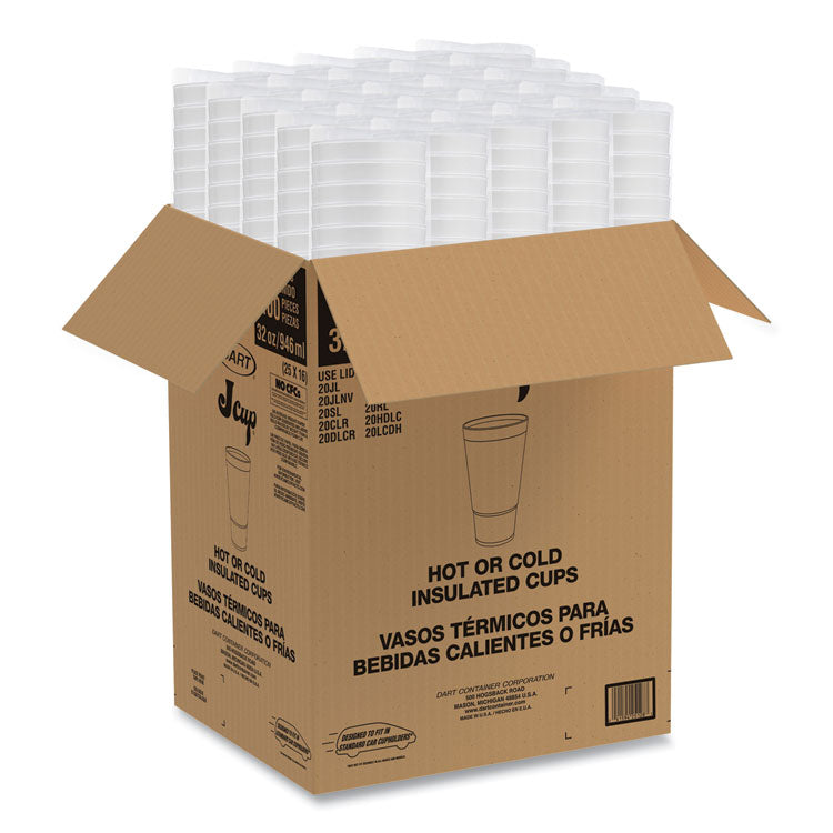 Breeze Hot/Cold Insulated Foam Drinking Cups, Pedestal Cup, 32 oz, Teal/White/Blue, 400/Carton