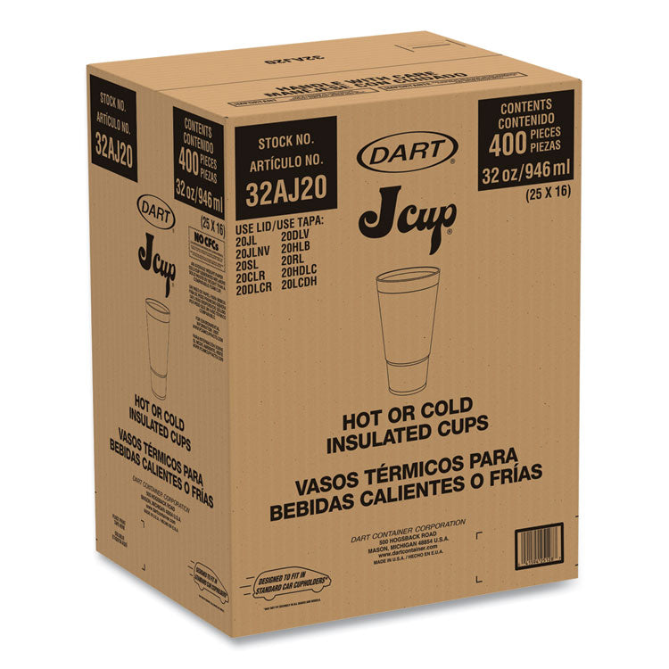 Breeze Hot/Cold Insulated Foam Drinking Cups, Pedestal Cup, 32 oz, Teal/White/Blue, 400/Carton