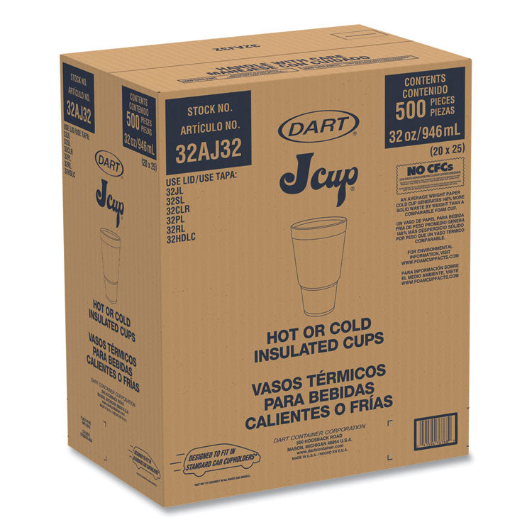 Breeze Hot/Cold Insulated Foam Drinking Cups, Squat Pedestal Cup, 32 oz, Teal/White/Blue, 500/Carton