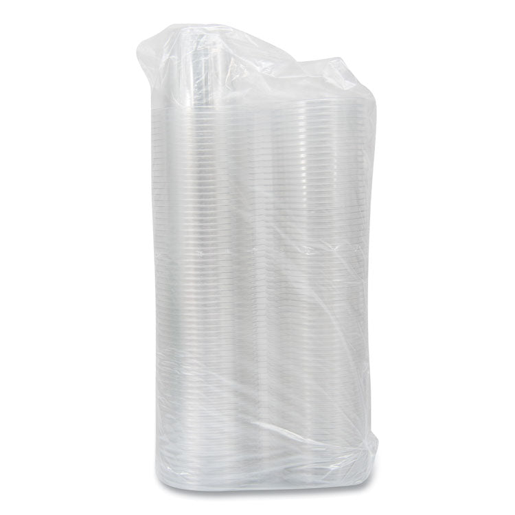 SafeSeal Tamper-Resistant, Tamper Evident Bowls, Flat Lid, 12 oz, 4.36 x 8.84 x 3.51, Clear, Plastic, 256/Carton