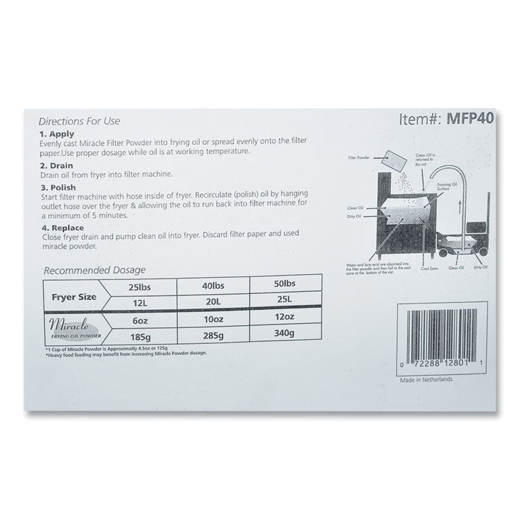 Filter Powder, For Fryer Oil, Loose Powder, 40 lb Box