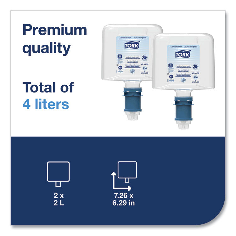 Mild Foam Soap S26 Refill, Unscented, 2 L, 2/Pack