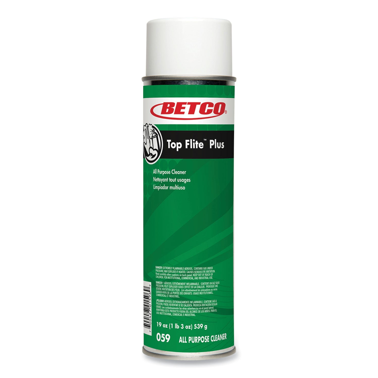 Top Flite Plus All-Purpose Cleaner, 19 oz Aerosol Can, 12/Carton