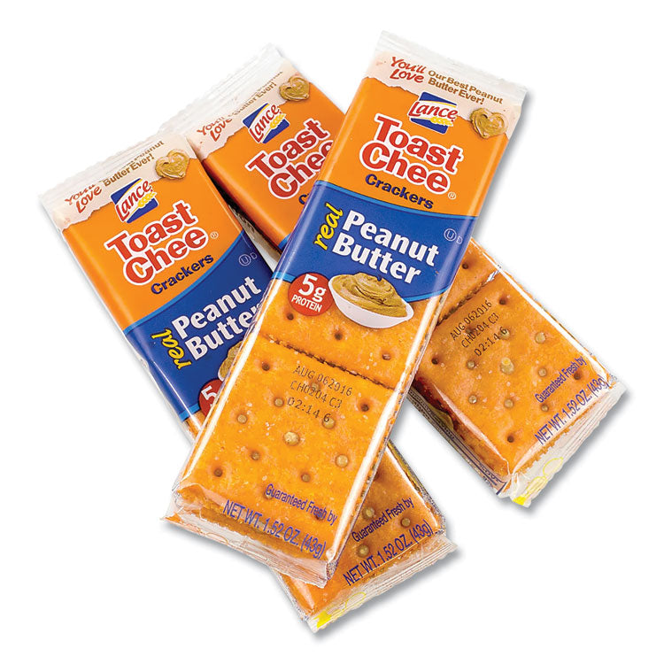 Toast Cheese Crackers, Peanut Butter, 1.5 oz Packet, 24/Box