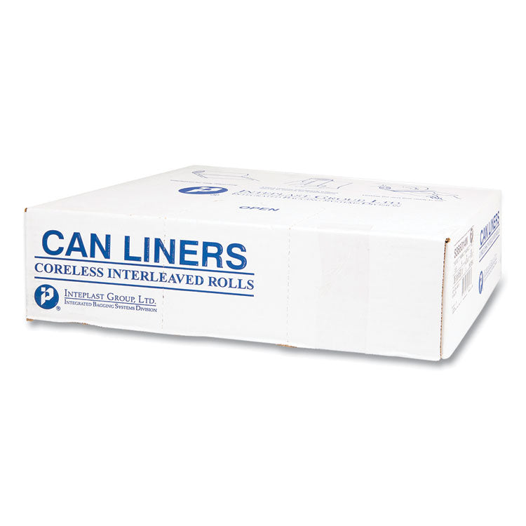 High-Density Commercial Can Liners, 33 gal, 16 mic, 33" x 40", Clear, Interleaved Roll, 25 Bags/Roll, 10 Rolls/Carton