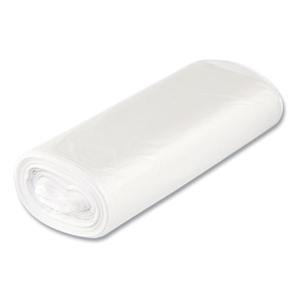 High-Density Commercial Can Liners, 33 gal, 16 mic, 33" x 40", Clear, Interleaved Roll, 25 Bags/Roll, 10 Rolls/Carton