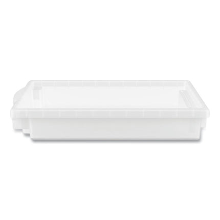 Flagship Storage Bins, 1 Section, 12.75" x 16" x 3", Translucent White