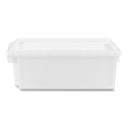 Flagship Storage Bins, 1 Section, 12.75" x 16" x 6", Translucent White