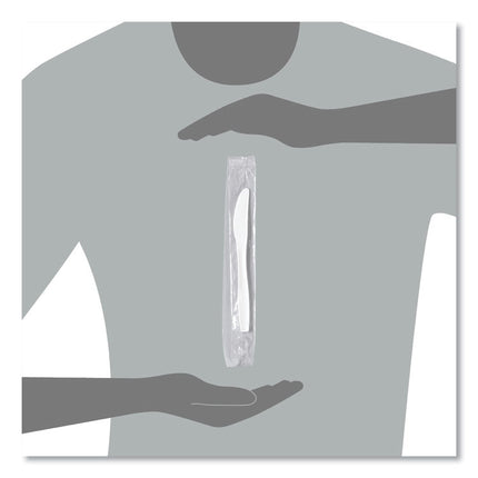 Regal Mediumweight Cutlery, Individually Wrapped, Knife, Plastic, White, 1,000/Carton