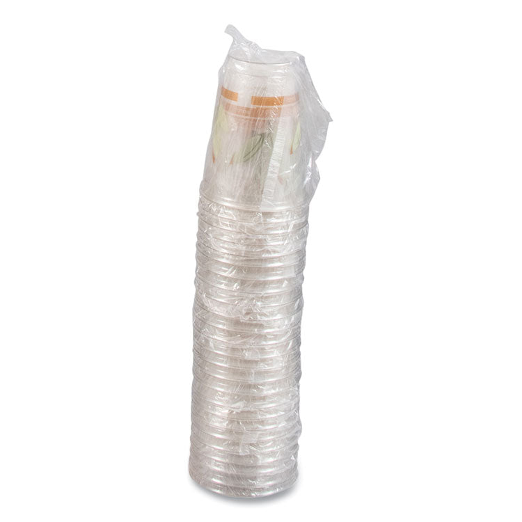 Bare Eco-Forward RPET Cold Cups, Individually Wrapped, 10 oz, Plastic, Leaf Design, 500/Carton