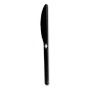 WeGo Polystyrene Utensils, Knife, Plastic, Black, 1,000/Carton