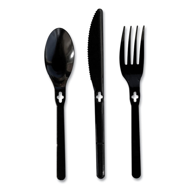 WeGo Polystyrene Utensils, Knife, Plastic, Black, 1,000/Carton