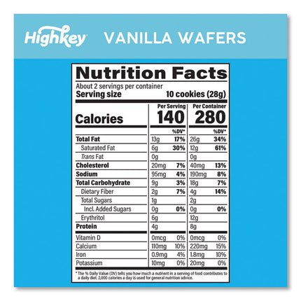 Vanilla Wafer, Vanilla, 2 oz Packet, 6/Carton