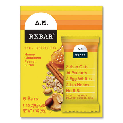 Adult Bars, Honey Cinnamon Peanut Butter, 1.9 oz Bar, 5 Bars/Packs, 2 Packs/Carton