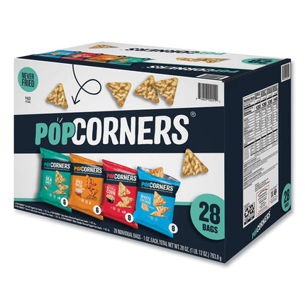 Popped Corn Chips Snacks Variety Pack, Assorted Flavors, 1 oz Bag, 28/Pack