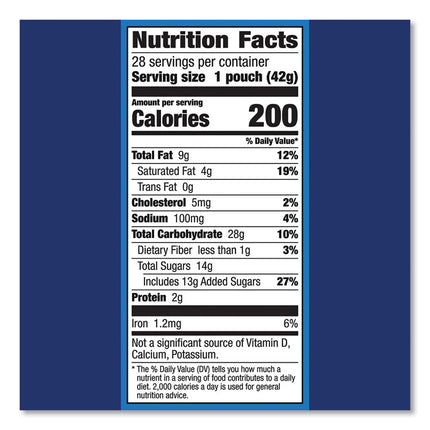 Soft Baked Mini Chocolate Chip Cookies, 1.5 oz Pouch, 28/Pack