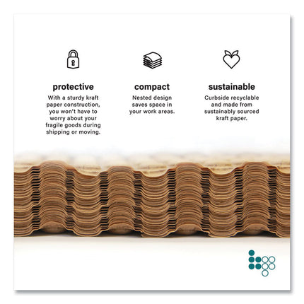 Bubble Paper, 12" x 250 ft, Perforated Every 12", Kraft, 250 Sheets/Carton