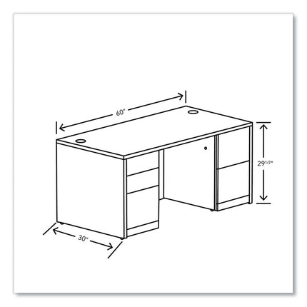 10500 Series Double Pedestal Desk with Full Pedestals, 60" x 30" x 29.5", Pinnacle