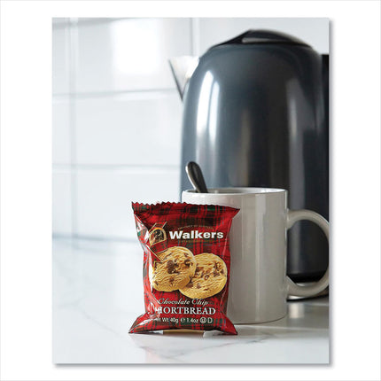 Shortbread Cookies, Chocolate Chip, 1.4 oz Pack, 2/Pack, 20 Packs/Box