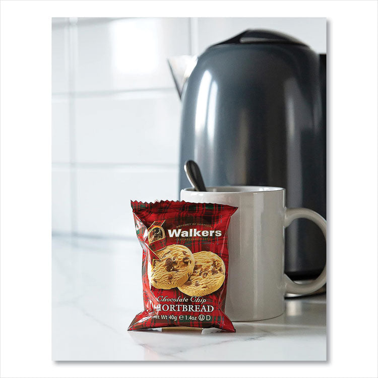 Shortbread Cookies, Chocolate Chip, 1.4 oz Pack, 2/Pack, 20 Packs/Box