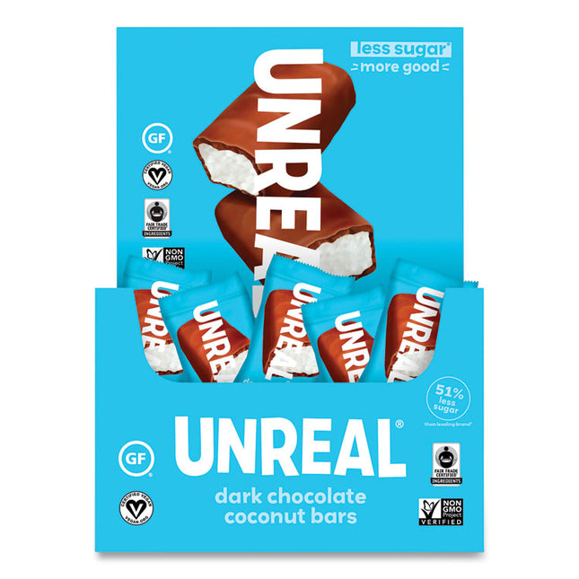 Dark Chocolate Coconut Bars, 0.53 oz, Individually Wrapped, 40/Pack