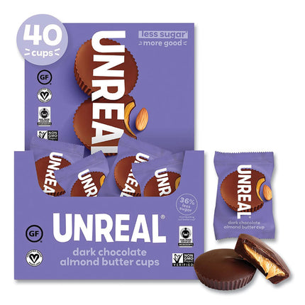 Dark Chocolate Almond Butter Cups, 0.53 oz, Individually Wrapped, 40/Pack