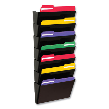 EZ Link Stackable DocuPocket, 7 Sections, Letter Size, 13" x 4" x 14" to 19", Black