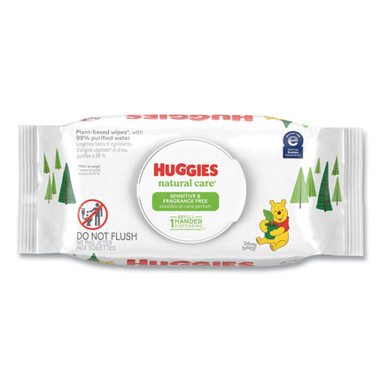 Natural Care Sensitive Baby Wipes, 1-Ply, 3.88 x 6.6, Unscented, White, 56/Pack, 8 Packs/Carton