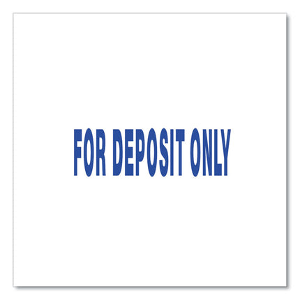 Message Stamp, For Deposit Only, Pre-Inked One-Color, Blue