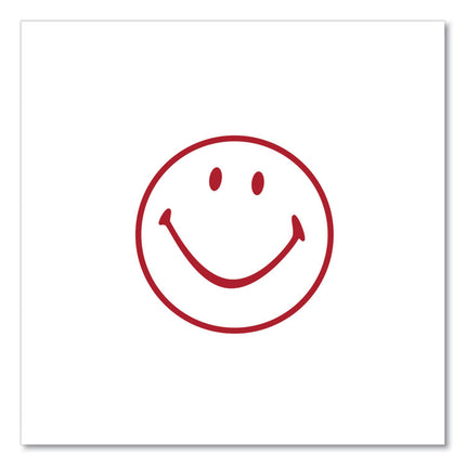 Round Message Stamp, Smiley Face, Pre-Inked/re-Inkable, Red