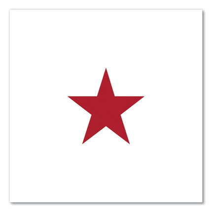 Round Message Stamp, Star, Pre-Inked/re-Inkable, Red