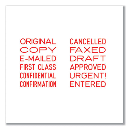 Printy Self-Inking Stamp, 12 Selectable Messages, 1.25" x 0.38", Red