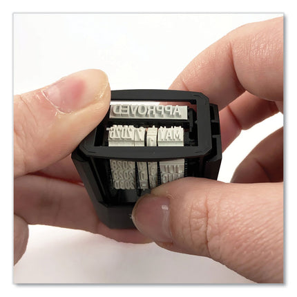 Printy Economy Micro 5-in-1 Date Stamp, Self-Inking, 1" x 0.75", Blue/Red