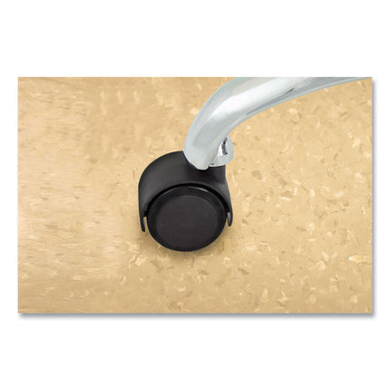 Deluxe Duet Soft-Wheel Casters, 0.44" x 0.88" Grip Ring Type B Stems, 2" Polyurethane Wheels, Matte Black, 5/Set
