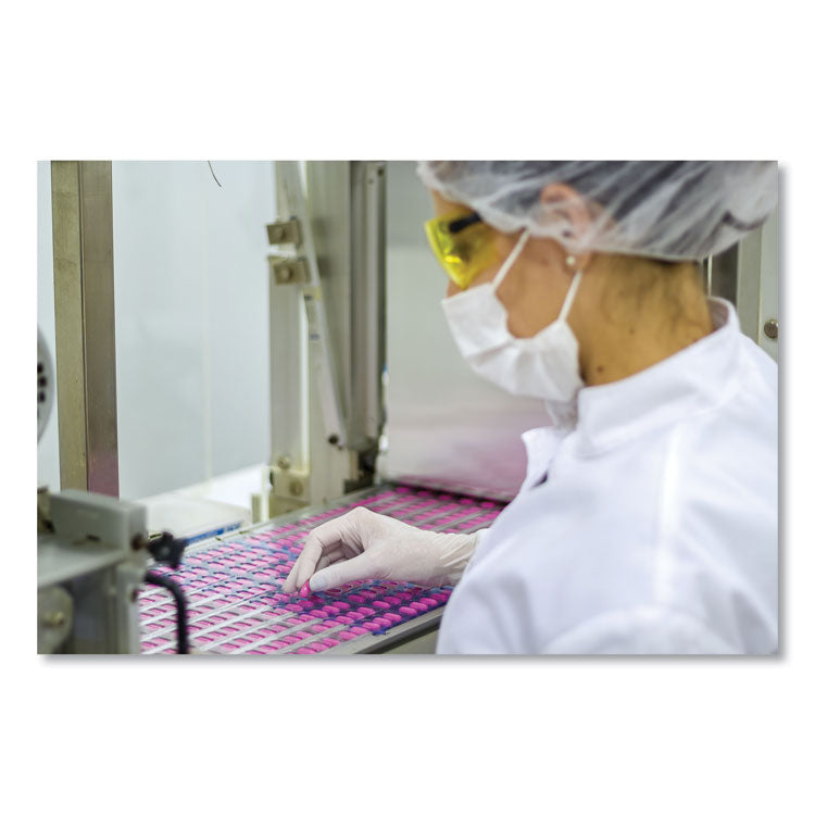 Stretch Vinyl Examination Gloves, Cream, Medium, 100/Box