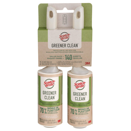 Greener Clean Lint Roller, 70 Sheets/Roll