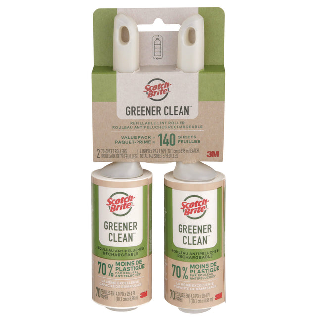 Greener Clean Lint Roller, 70 Sheets/Roll
