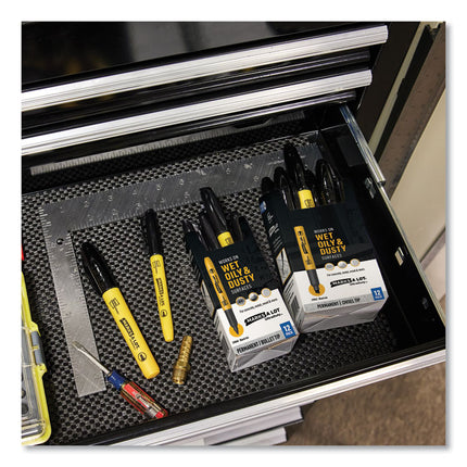 MARKS A LOT UltraDuty Permanent Markers, Fine Bullet Tip, Black 12/Box