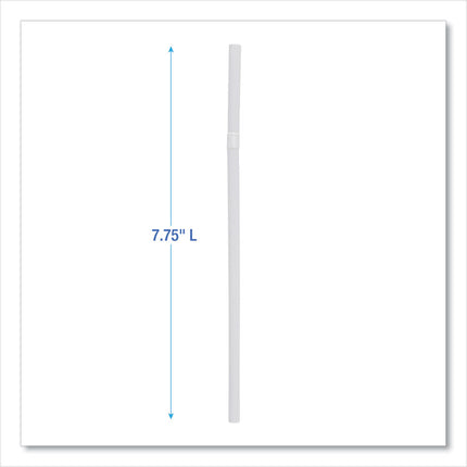 Flexible Wrapped Straws, 7.75", Plastic, White, 500/pack, 20 Packs/carton