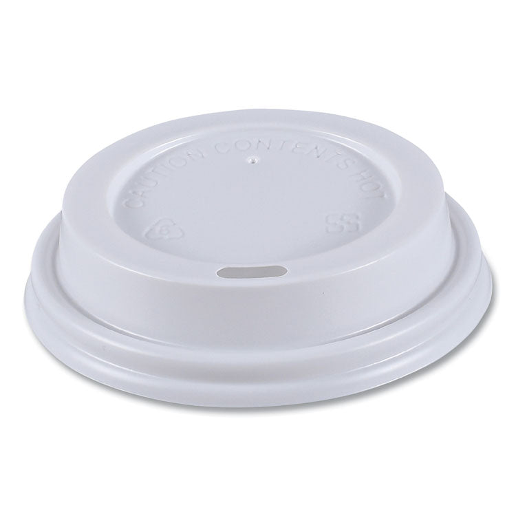 Hot Cup Lids, Fits 8 oz Hot Cups, Plastic, White, 50/Sleeve, 20 Sleeves/Carton