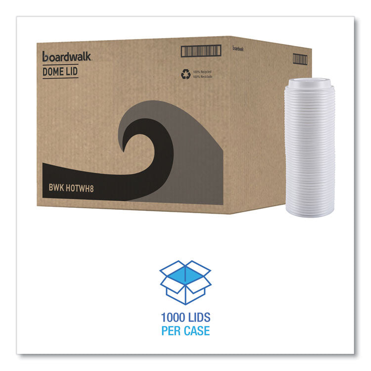 Hot Cup Lids, Fits 8 oz Hot Cups, Plastic, White, 50/Sleeve, 20 Sleeves/Carton