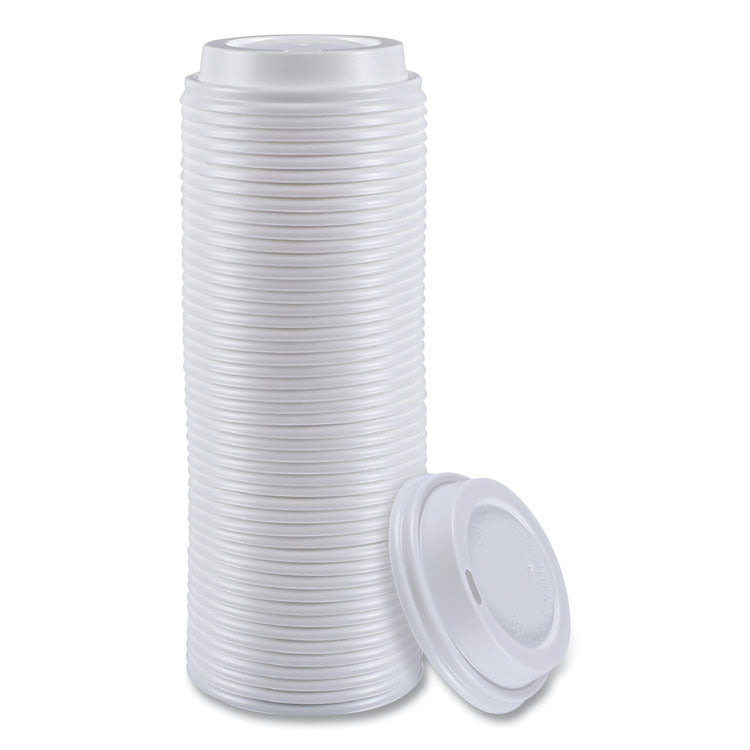 Hot Cup Lids, Fits 8 oz Hot Cups, Plastic, White, 50/Sleeve, 20 Sleeves/Carton