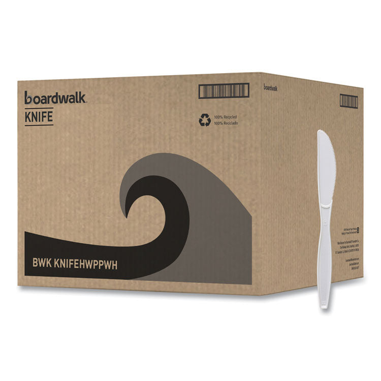 Heavyweight Polypropylene Cutlery, Knife, Plastic, White, 1,000/Carton
